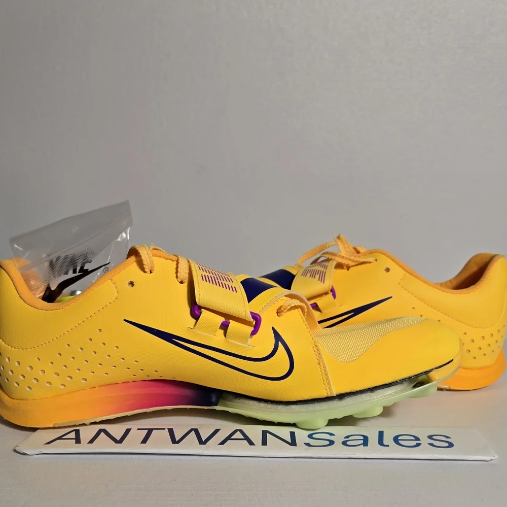 Nike Long Jump Elite Men's Size 9.5 Citron Pulse Indigo Burst Yellow FZ9326-800
